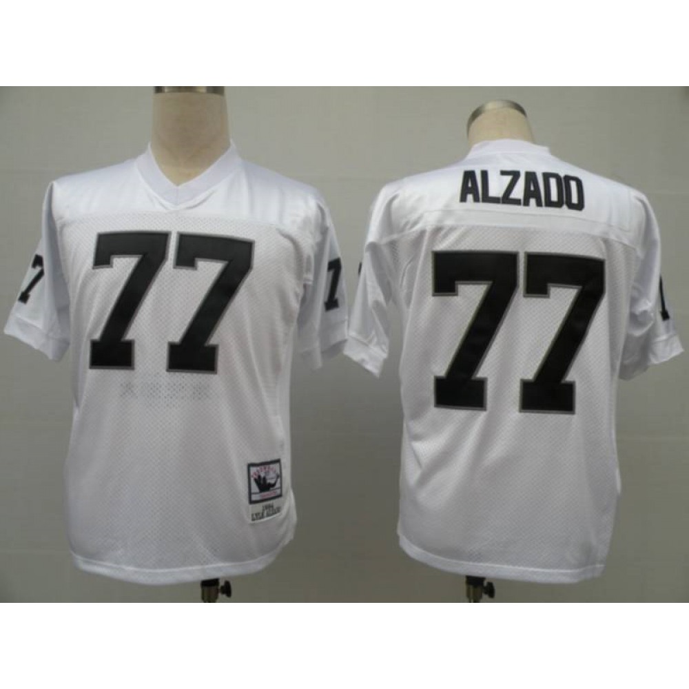 Mitchell and Ness Raiders #77 Lyle Alzado White Stitched Throwback NFL Jersey