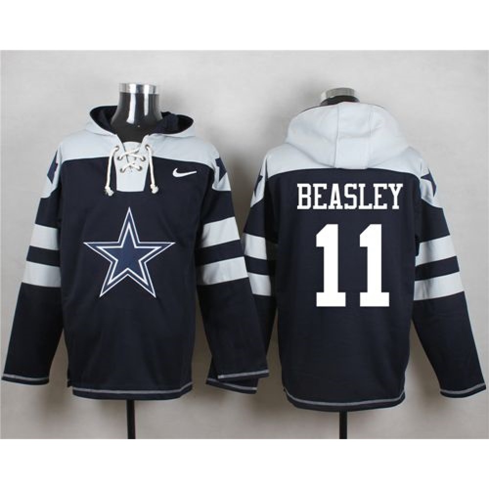Nike Cowboys #11 Cole Beasley Navy Blue Player Pullover NFL Hoodie