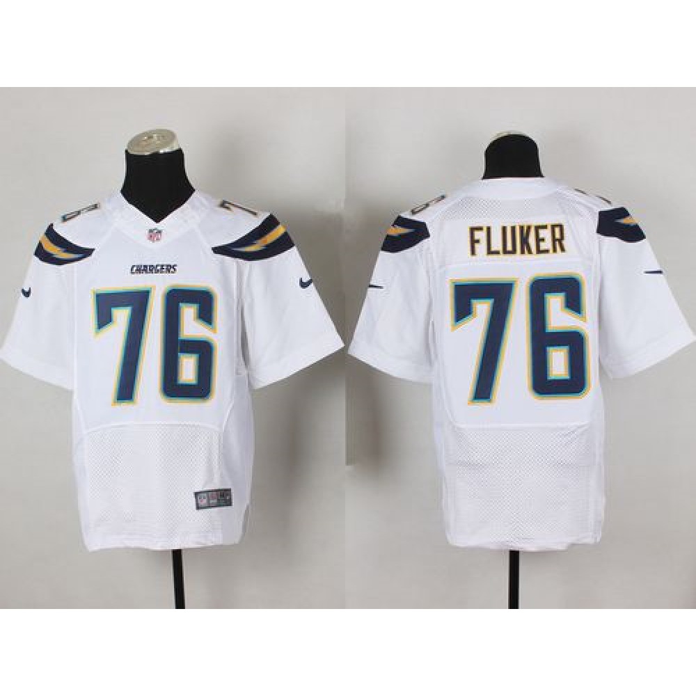 Nike Chargers #76 D.J. Fluker White Men's Stitched NFL New Elite Jersey