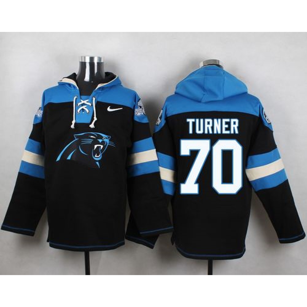 Nike Panthers #70 Trai Turner Black Player Pullover NFL Hoodie