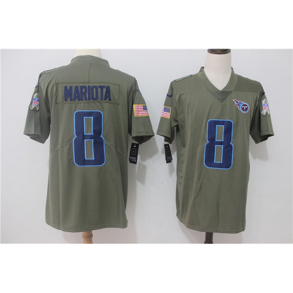 Men's Nike Tennessee Titans #8 Marcus Mariota Olive Salute To Service Limited Stitched NFL Jersey
