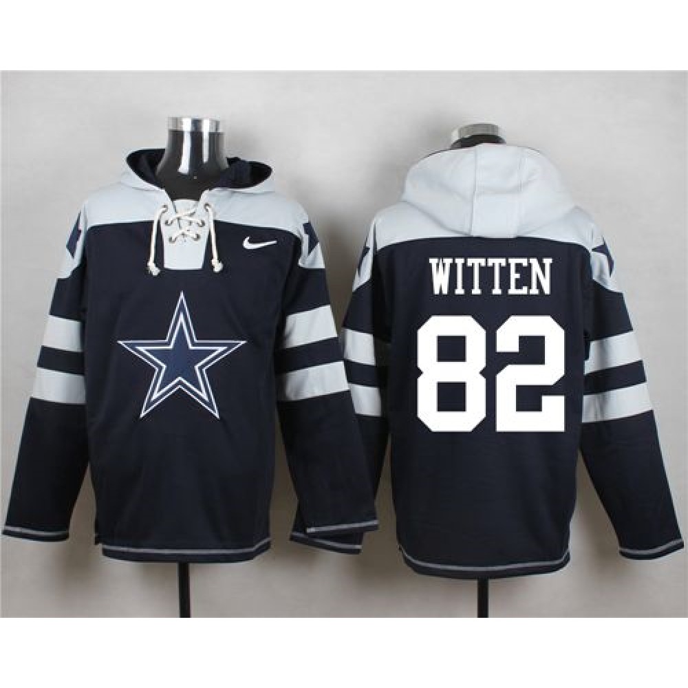 Nike Cowboys #82 Jason Witten Navy Blue Player Pullover NFL Hoodie