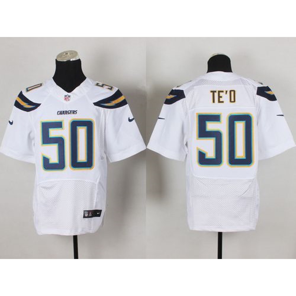 Nike Chargers #50 Manti Te'o White Men's Stitched NFL New Elite Jersey