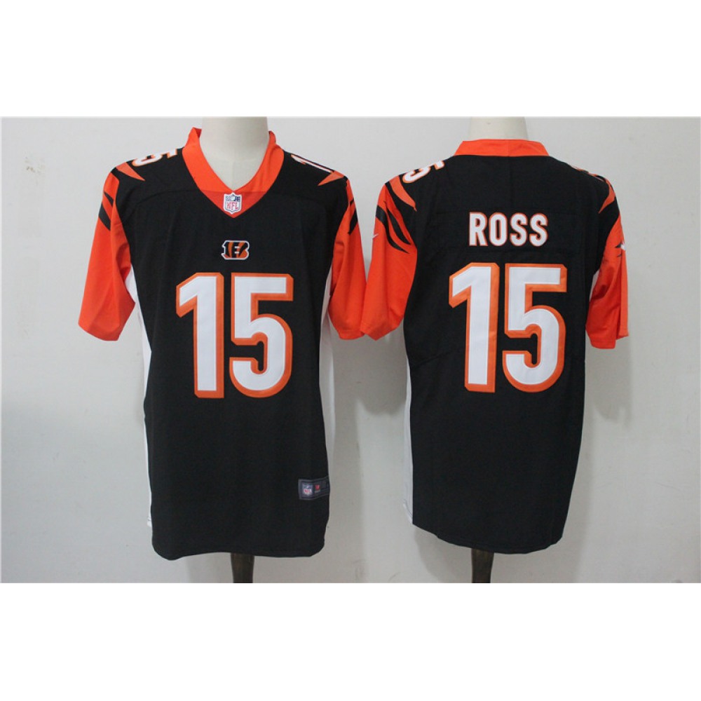 Men's Nike Cincinnati Bengals #15 John Ross Black Team Color Stitched NFL Vapor Untouchable Limited Jersey
