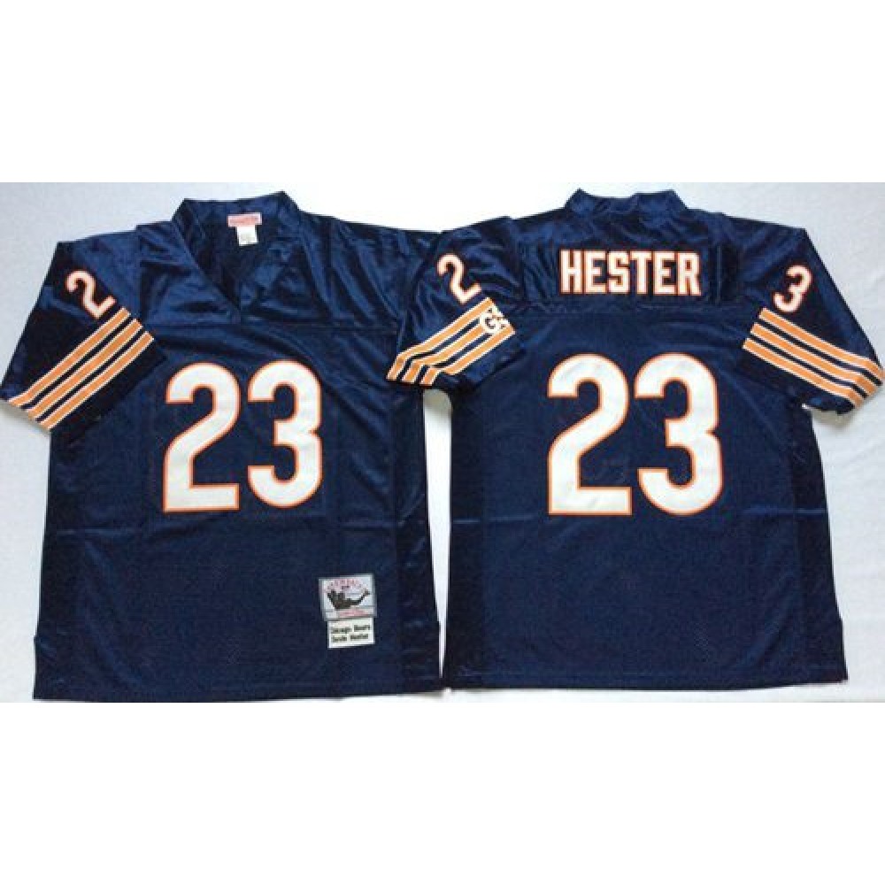 Mitchell&Ness Bears #23 Devin Hester Blue Small No. Throwback Stitched NFL Jersey