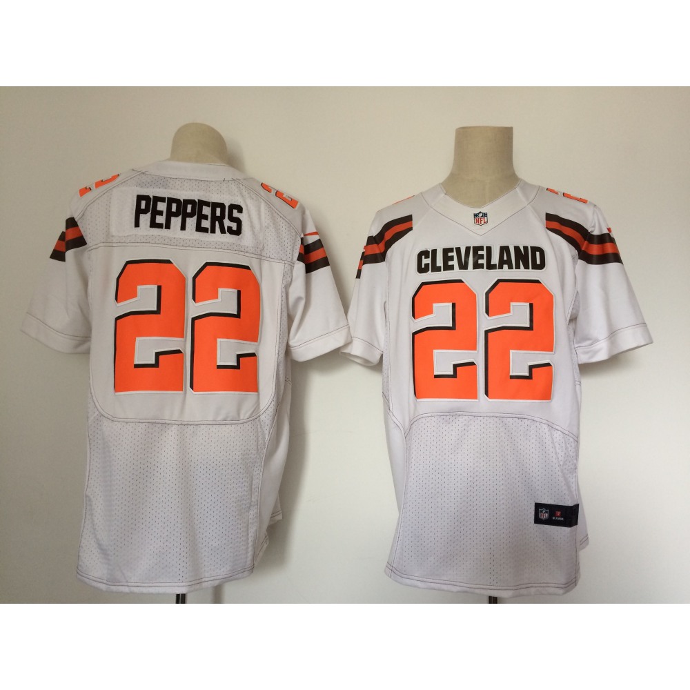 Men's Nike Cleveland Browns #22 Jabrill Peppers White Stitched NFL New Elite Jersey