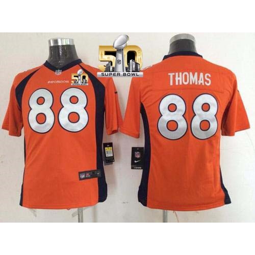 Nike Broncos #88 Demaryius Thomas Orange Team Color Super Bowl 50 Youth Stitched NFL New Elite Jersey