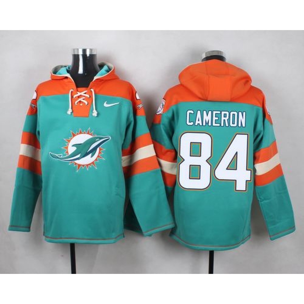 Nike Dolphins #84 Jordan Cameron Aqua Green Player Pullover NFL Hoodie