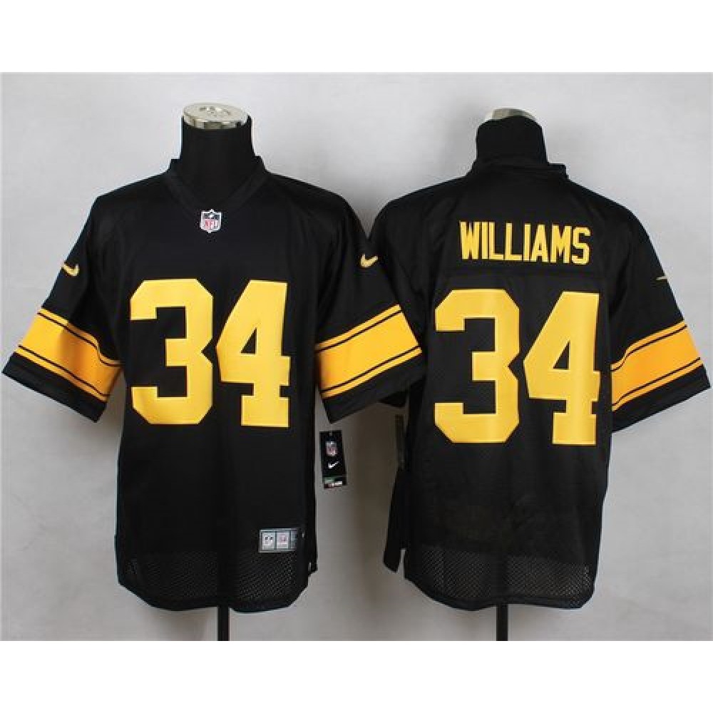 Nike Steelers #34 DeAngelo Williams Black(Gold No.) Men's Stitched NFL Elite Jersey