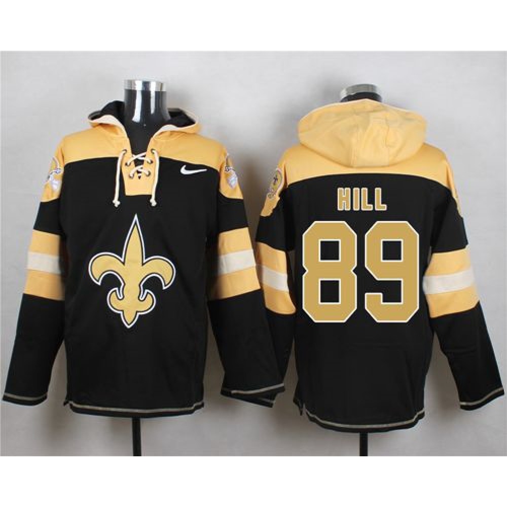 Nike Saints #89 Josh Hill Black Player Pullover NFL Hoodie