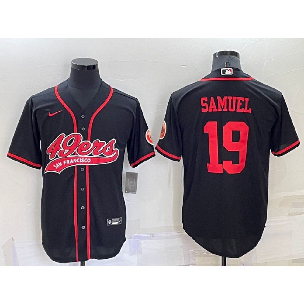 Men's San Francisco 49ers #19 Deebo Samuel Black Cool Base Stitched Baseball Jersey
