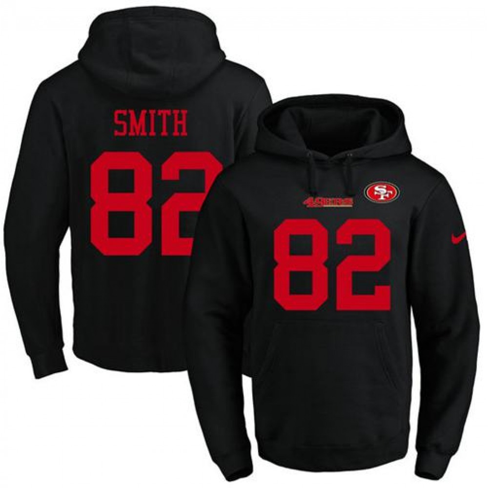 Nike 49ers #82 Torrey Smith Black Name & Number Pullover NFL Hoodie