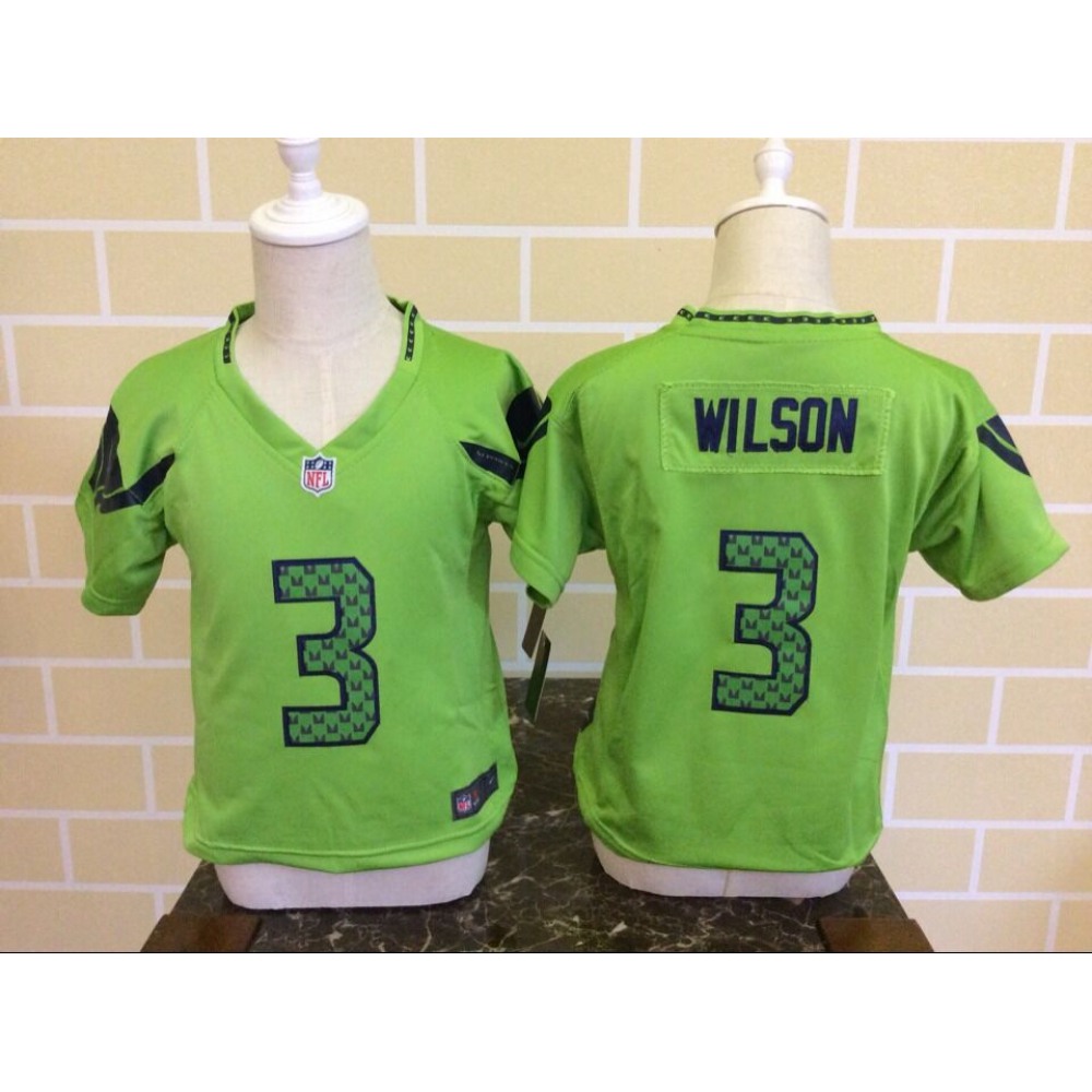 Toddler Nike Seattle Seahawks #3 Russell Wilson Green Stitched NFL Jersey