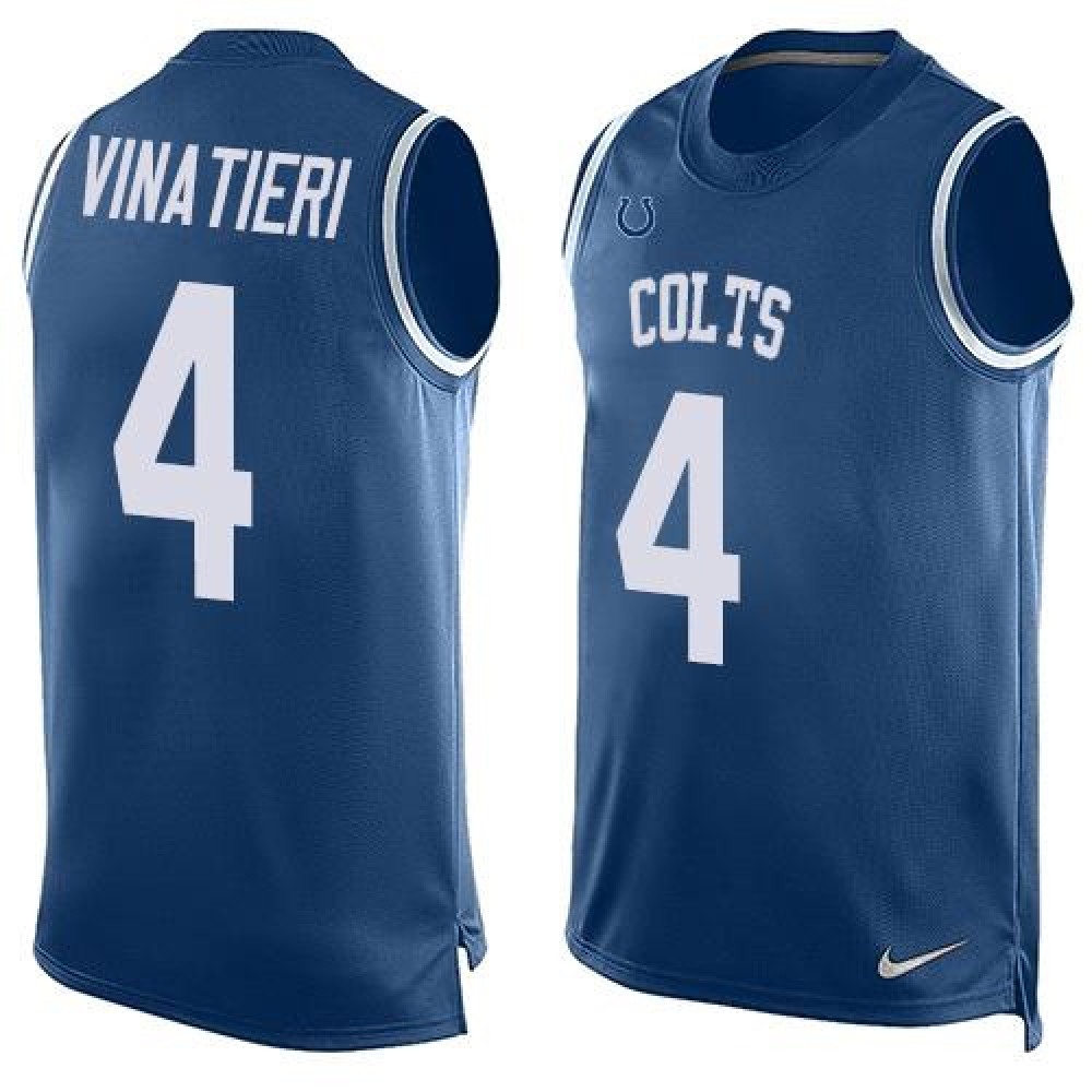 Nike Colts #4 Adam Vinatieri Royal Blue Team Color Men's Stitched NFL Limited Tank Top Jersey