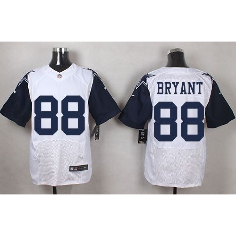 Nike Cowboys #88 Dez Bryant White Men's Stitched NFL Elite Rush Jersey