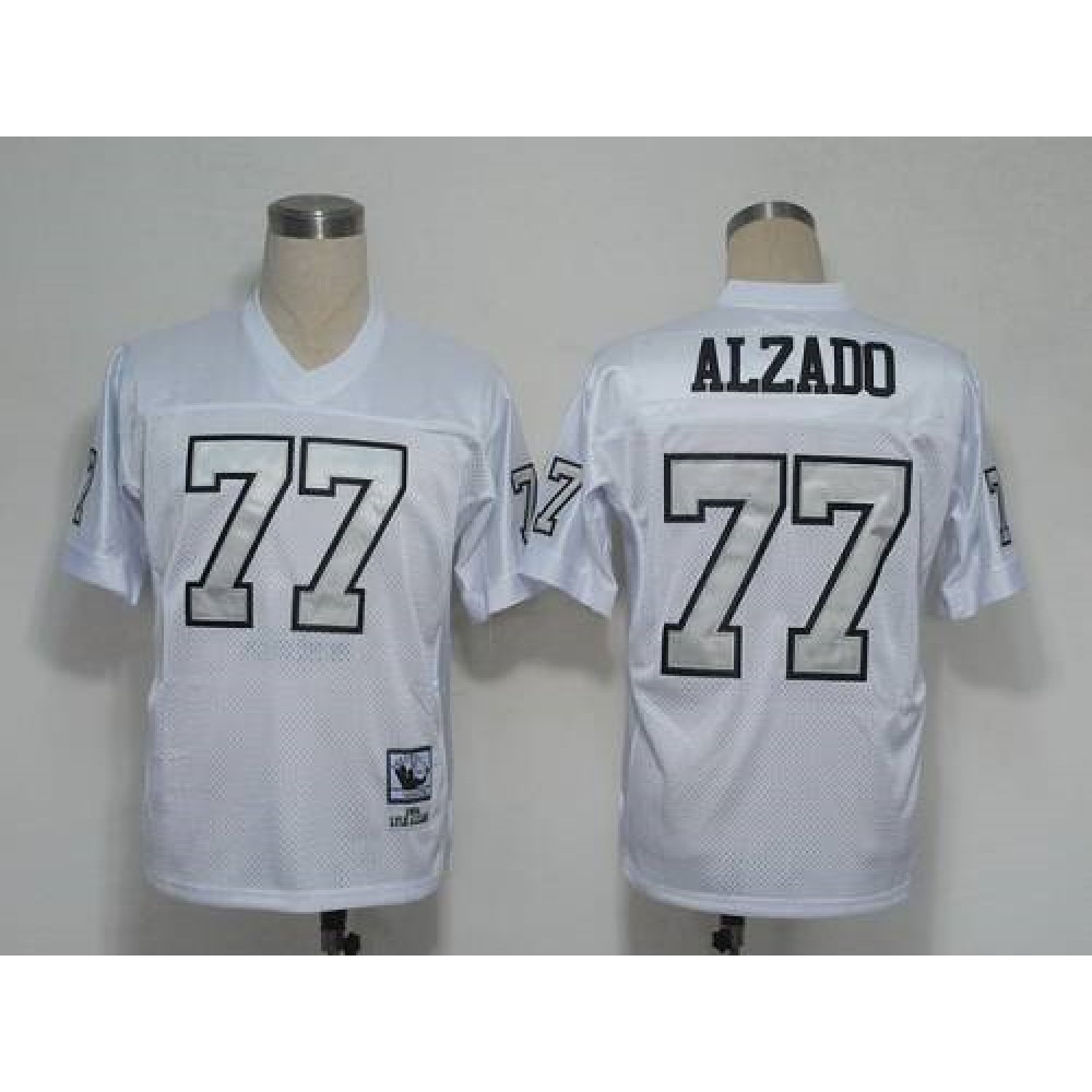 Mitchell And Ness Raiders #77 Lyle Alzado White Silver No. Stitched NFL Jersey