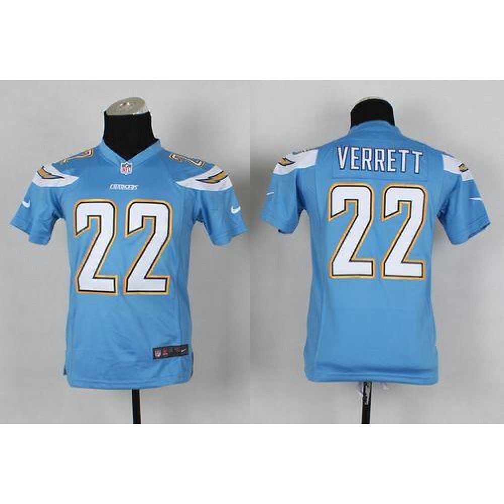 Nike Chargers #22 Jason Verrett Electric Blue Alternate Youth Stitched NFL New Elite Jersey