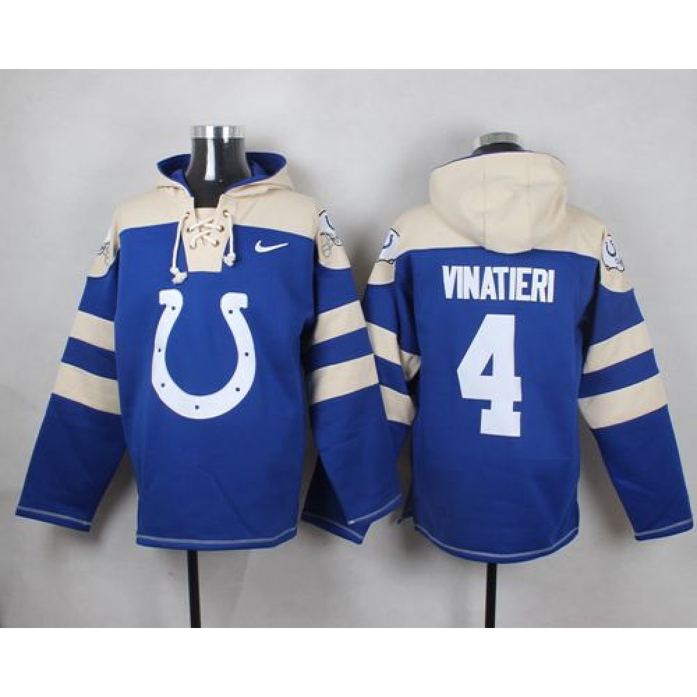 Nike Colts #4 Adam Vinatieri Royal Blue Player Pullover NFL Hoodie