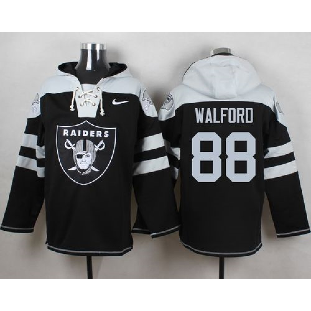 Nike Raiders #88 Clive Walford Black Player Pullover NFL Hoodie