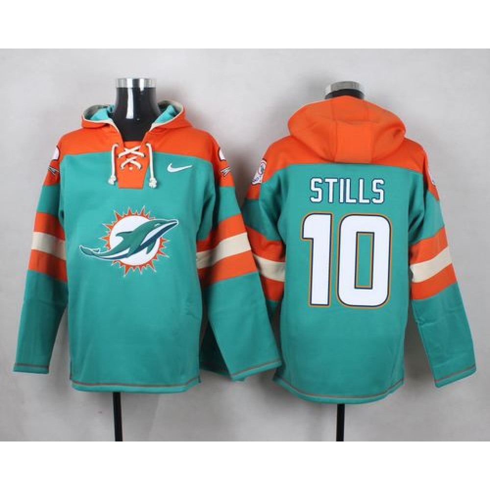 Nike Dolphins #10 Kenny Stills Aqua Green Player Pullover NFL Hoodie