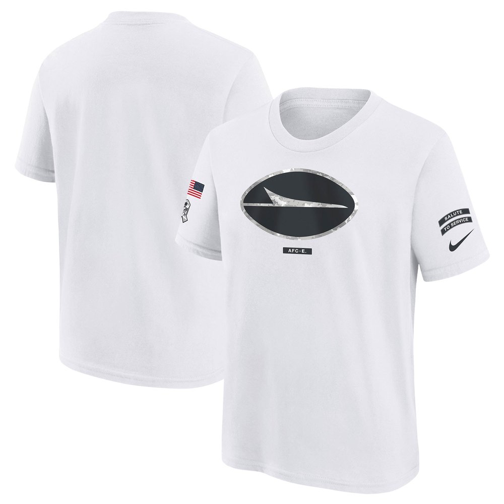 Youth New York Jets Nike White 2024 Salute To Service T-Shirt