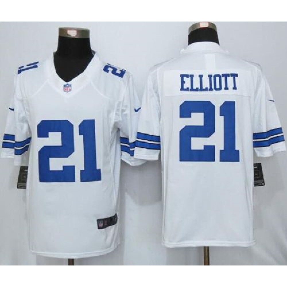 Nike Cowboys #21 Ezekiel Elliott White Men's Stitched NFL Limited Jersey