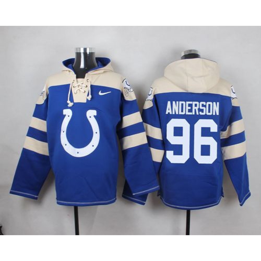 Nike Colts #96 Henry Anderson Royal Blue Player Pullover NFL Hoodie