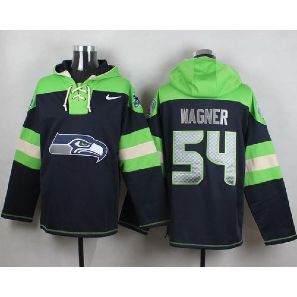 Nike Seahawks #54 Bobby Wagner Steel Blue Player Pullover NFL Hoodie