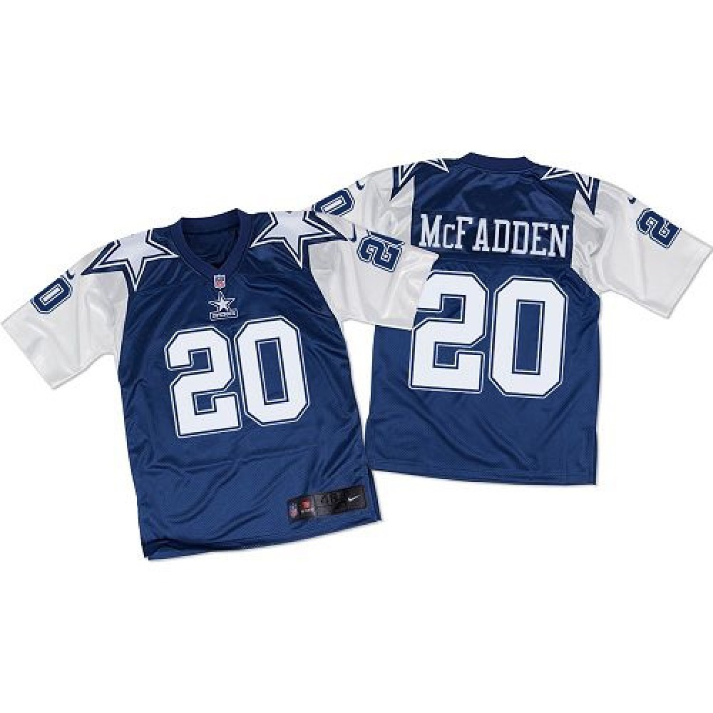 Nike Cowboys #20 Darren McFadden Navy Blue/White Throwback Men's Stitched NFL Elite Jersey