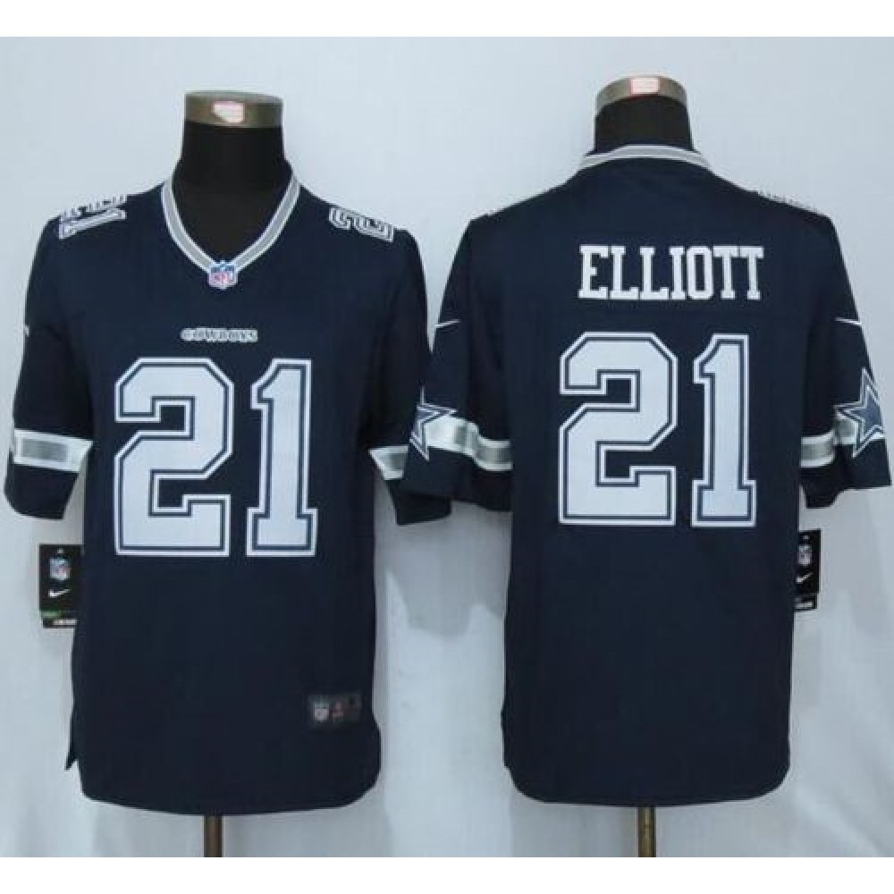 Nike Cowboys #21 Ezekiel Elliott Navy Blue Team Color Men's Stitched NFL Limited Jersey