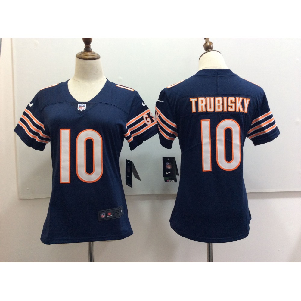 Women's Nike Chicago Bears #10 Mitchell Trubisky Blue Untouchable Limited Stitched NFL Jersey