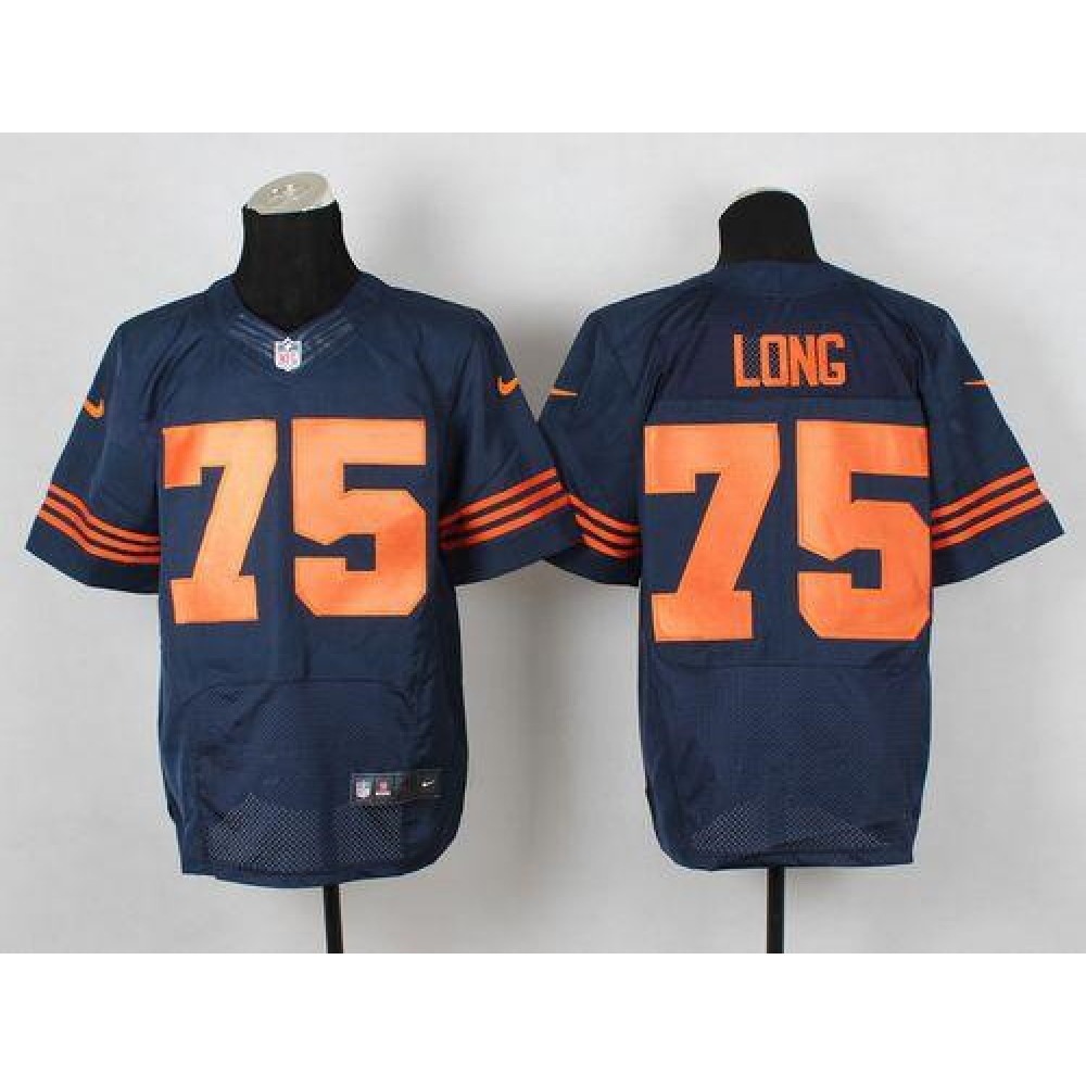 Nike Bears #75 Kyle Long Navy Blue 1940s Throwback Men's Stitched NFL Elite Jersey