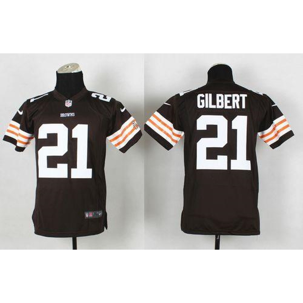 Nike Browns #21 Justin Gilbert Brown Team Color Youth Stitched NFL Elite Jersey