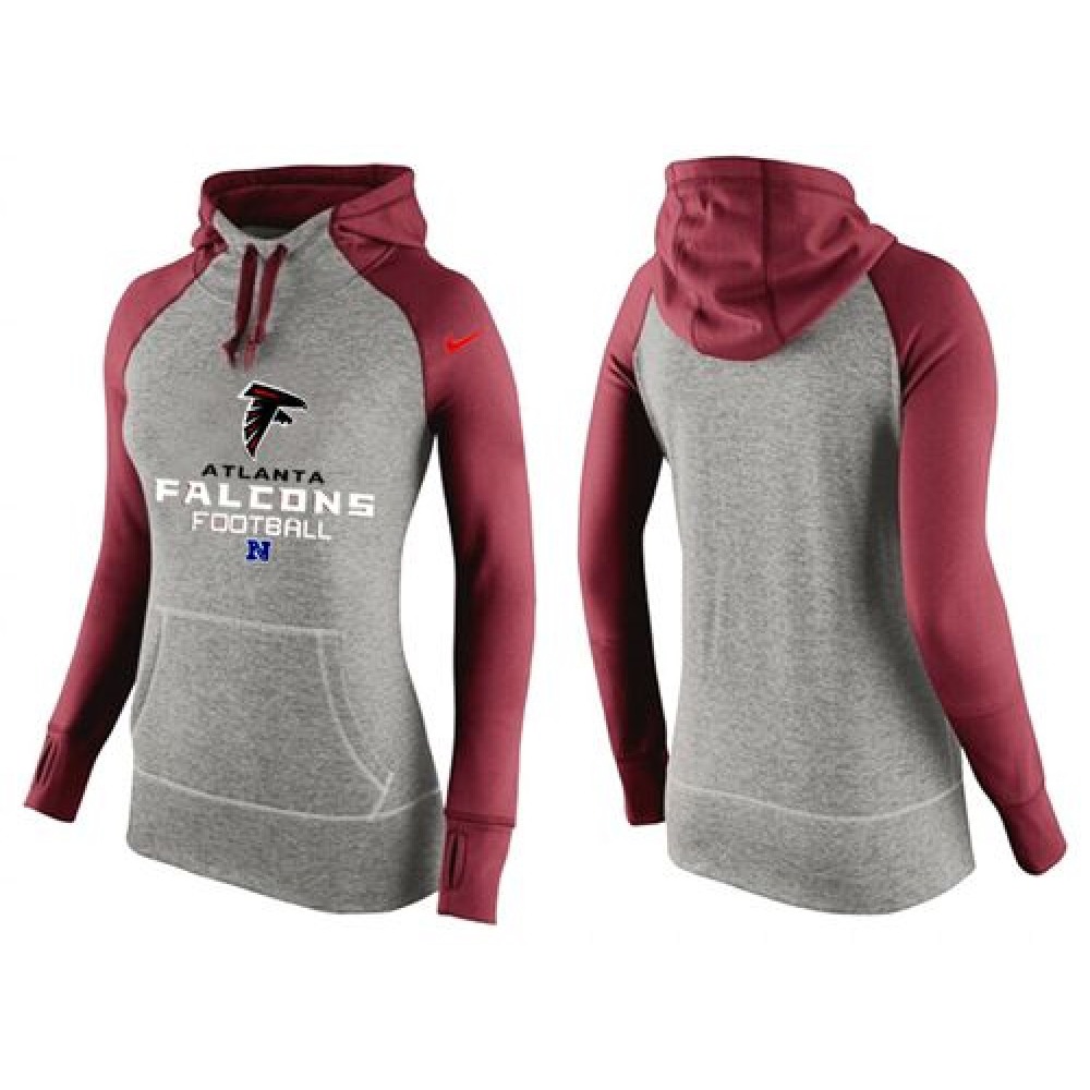 Women's Nike Atlanta Falcons Performance Hoodie Grey & Red_1
