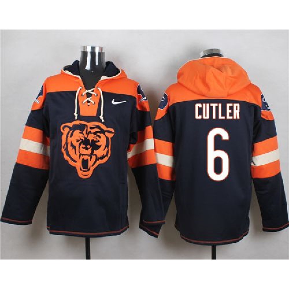 Nike Bears #6 Jay Cutler Navy Blue Player Pullover NFL Hoodie