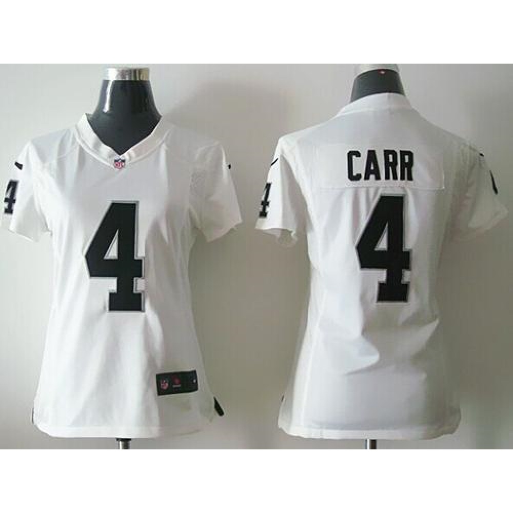 Nike Raiders #4 Derek Carr White Women's Stitched NFL Elite Jersey