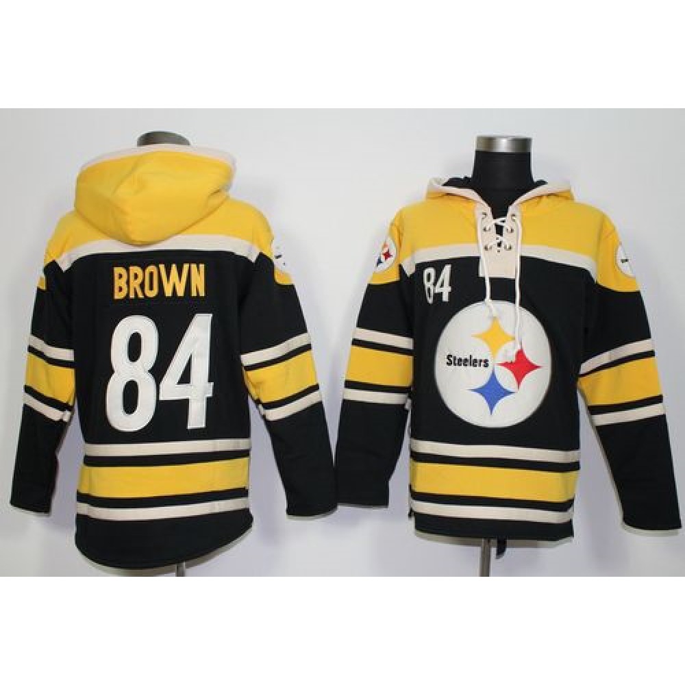 Nike Steelers #84 Antonio Brown Black Sawyer Hoodie Sweatshirt NFL Hoodie
