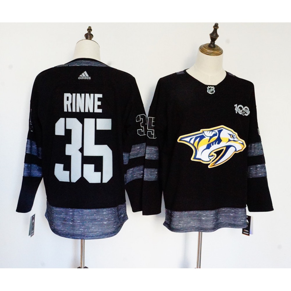 Men's Adidas Nashville Predators #35 Viktor Arvidsson Black 1917-2017 100th Anniversary Stitched NHL Jersey