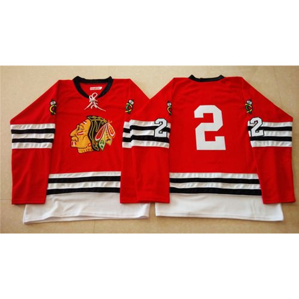 Mitchell And Ness 1960-61 Blackhawks #2 Duncan Keith Red Stitched NHL Jersey