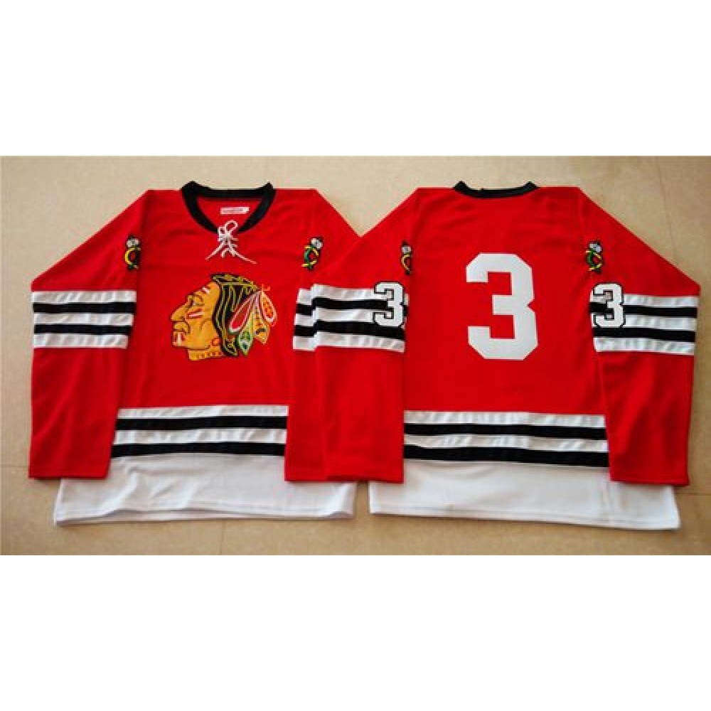 Mitchell And Ness 1960-61 Blackhawks #3 Keith Magnuson Red Stitched NHL Jersey