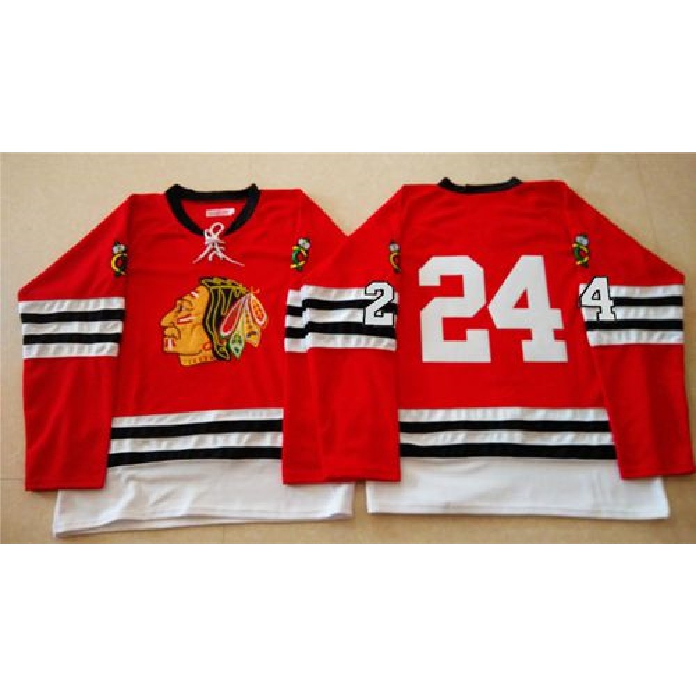 Mitchell And Ness 1960-61 Blackhawks #24 Martin Havlat Red Stitched NHL Jersey