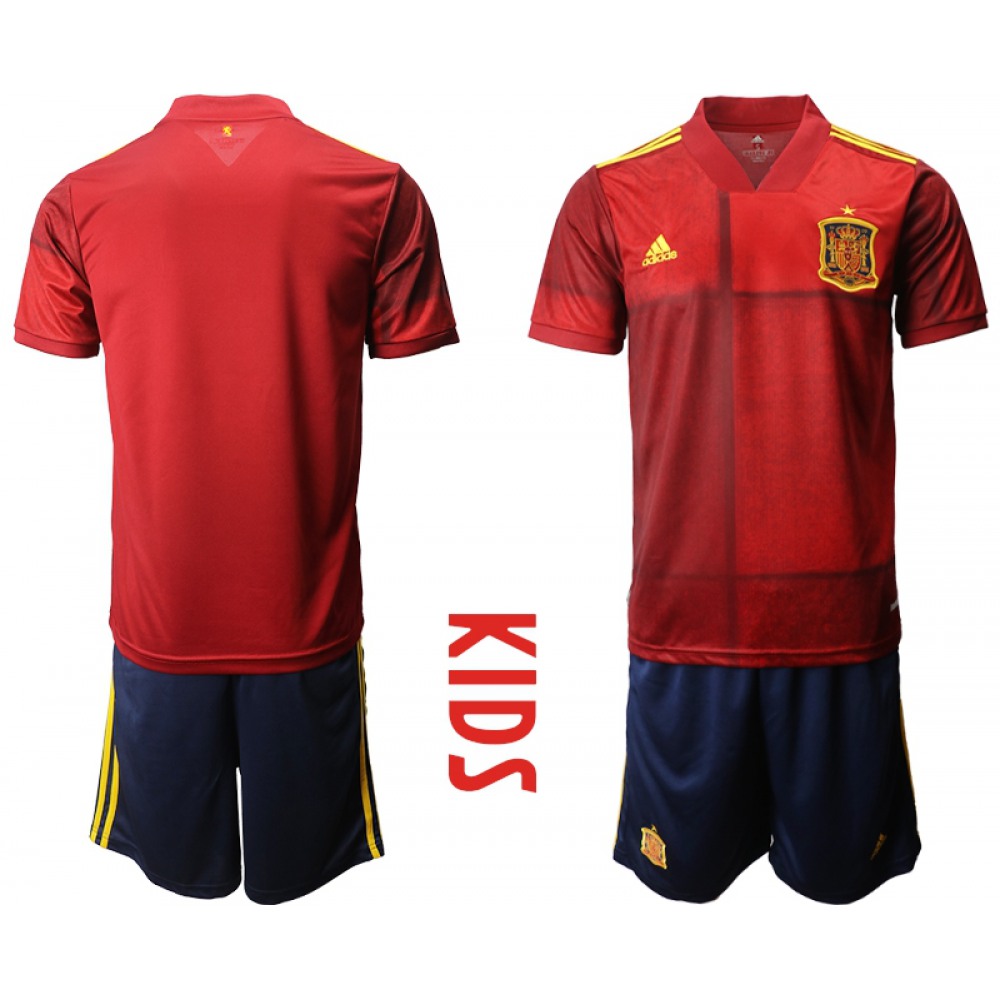 Spain Blank Home Kid Soccer Country Jersey