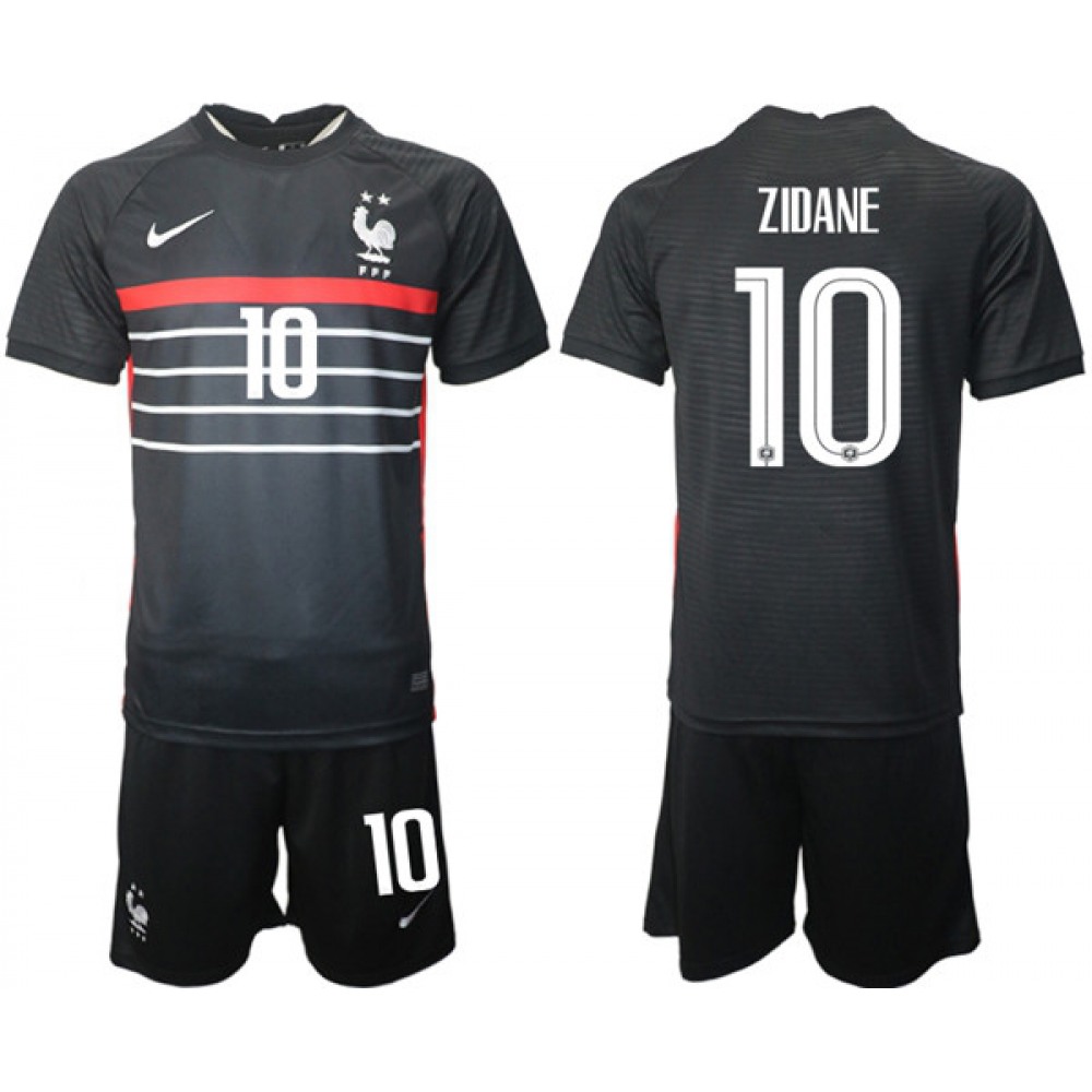 Men's France #10 Zidane Black Home Soccer Jersey Suit