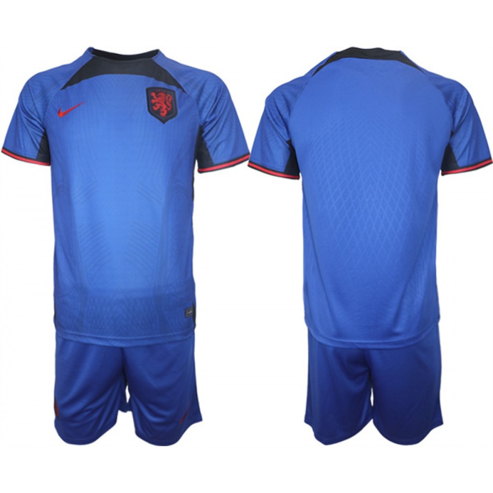 Men's Netherlands Blank Royal Away Soccer Jersey Suit