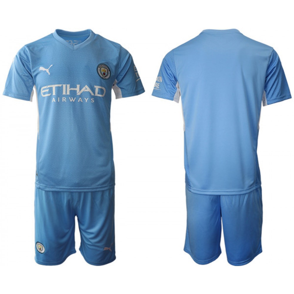 Men's Manchester City 2021/22 Blue Home Jersey Suit