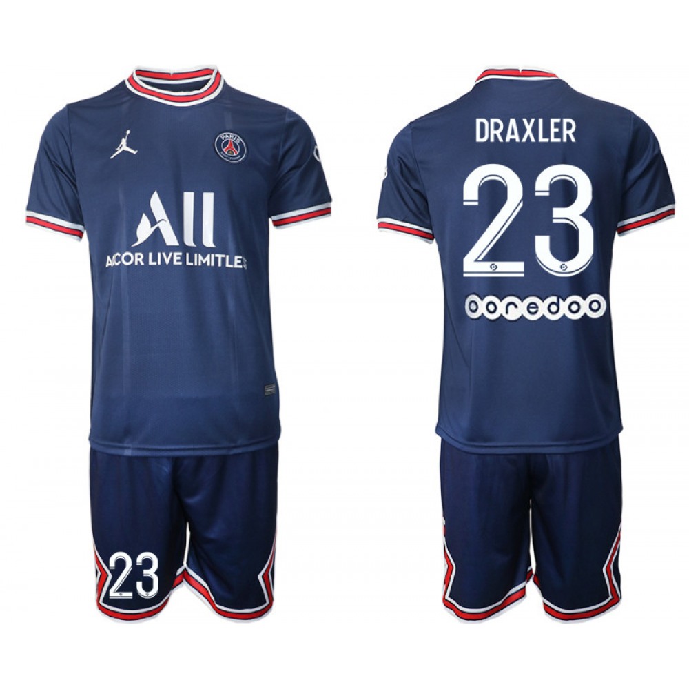 Men's Paris Saint-Germain #23 Draxler 2021/22 Blue Soccer Jersey