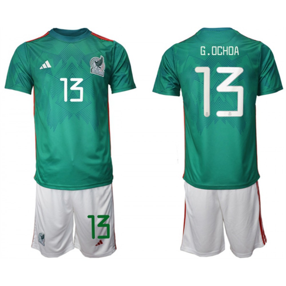Men's Mexico #13 G.ochoa Green Home Soccer Jersey Suit