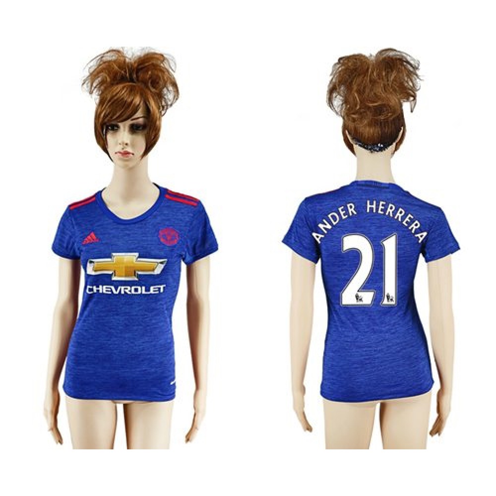 Women's Manchester United #21 Ander Herrera Away Soccer Club Jersey