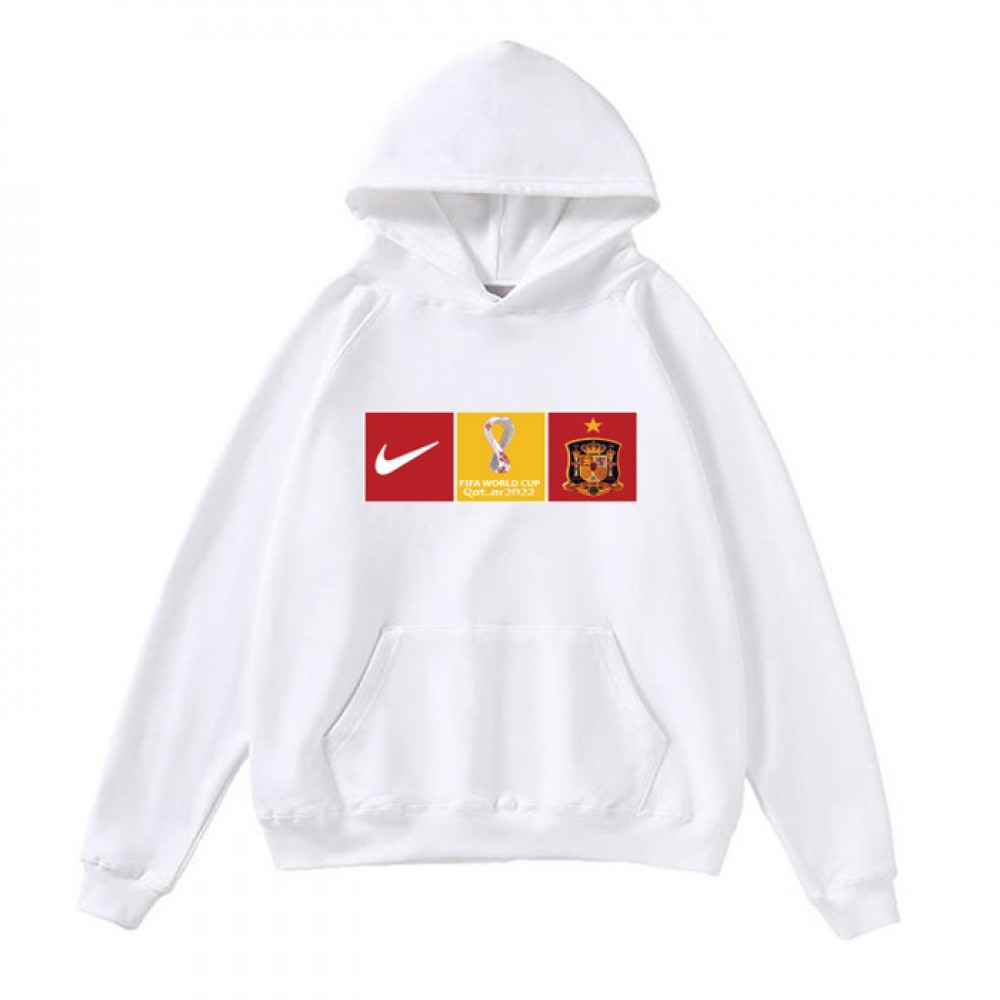 Men's Spain World Cup Soccer Hoodie White