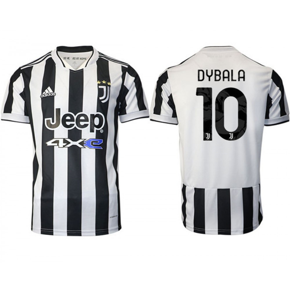 Men's Juventus #10 Paulo Dybala White/Black Home Soccer Jersey